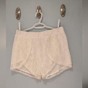 White crochet shorts